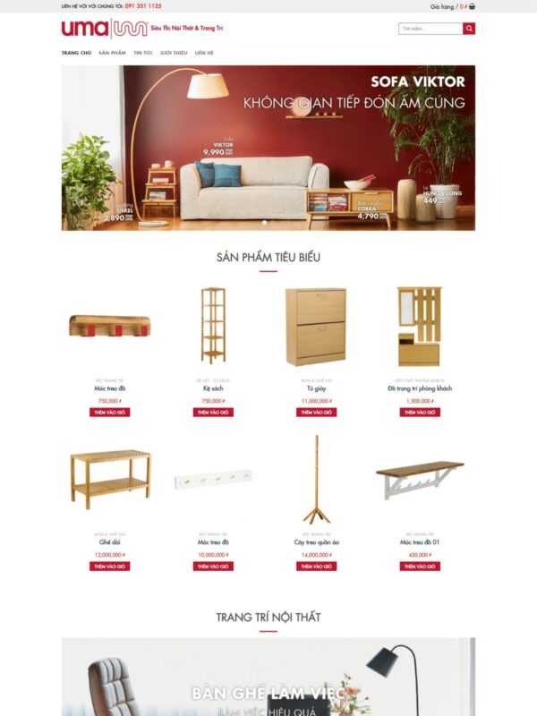 Thiết kế website siêu thị nội thất & trang trí