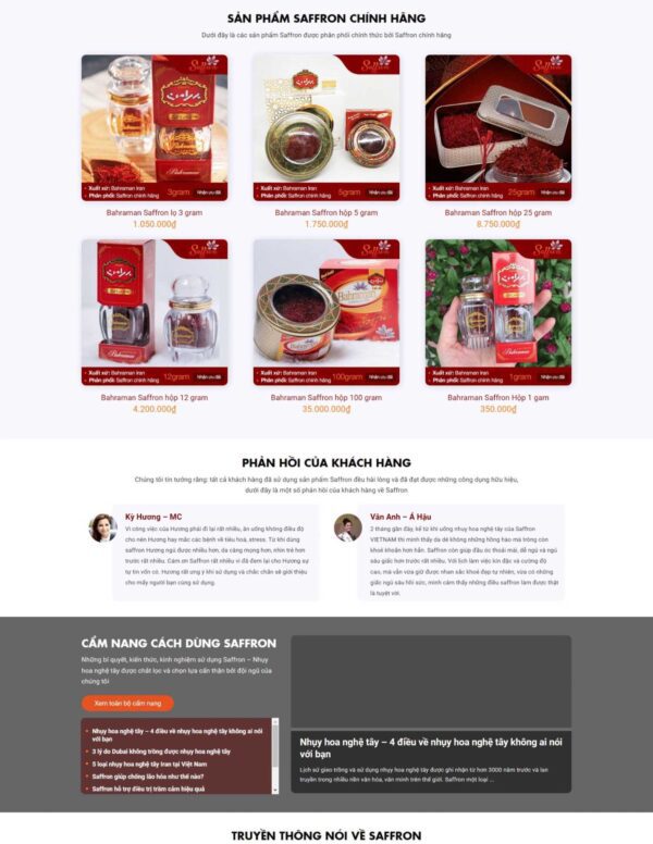 Alternative view of Thiết kế website bán thực phẩm chức năng Saffron (HIBU18041)