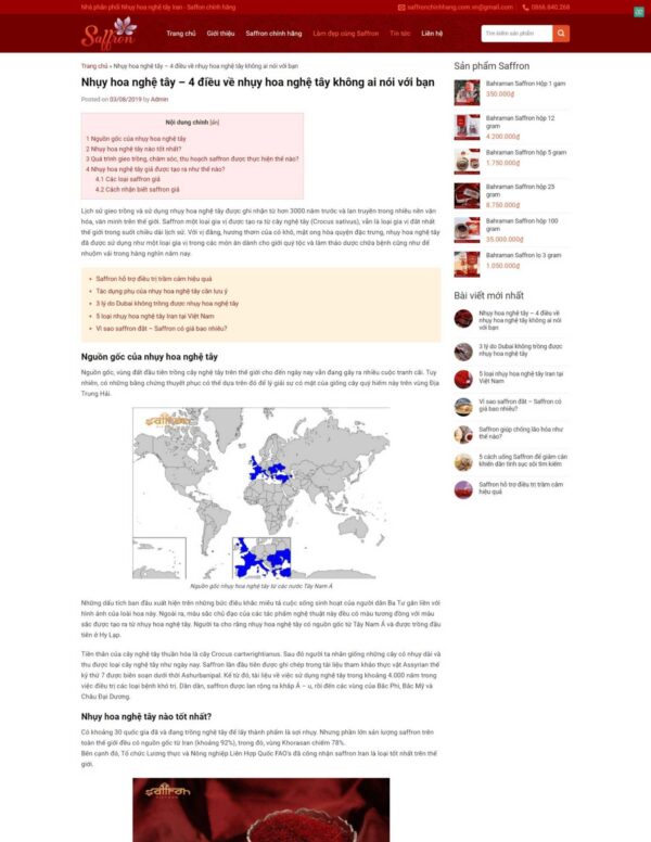 Thiết kế website bán thực phẩm chức năng Saffron (HIBU18041) 6