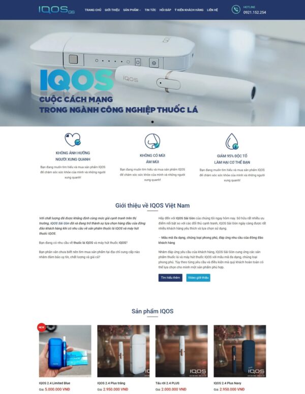 thiết kế website thuốc lá điện tử