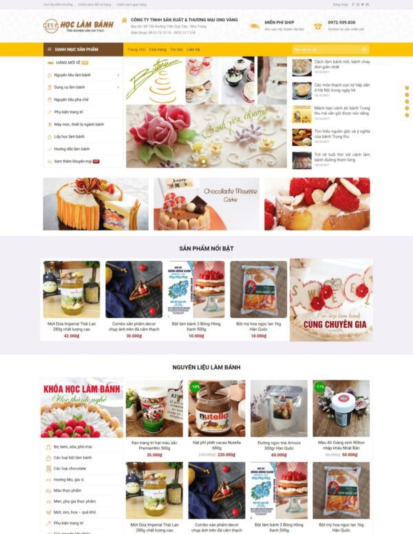Thiết kế website tiệm bánh ngọt