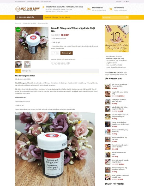 Thiết kế website tiệm bánh ngọt (HIBU18200) 6