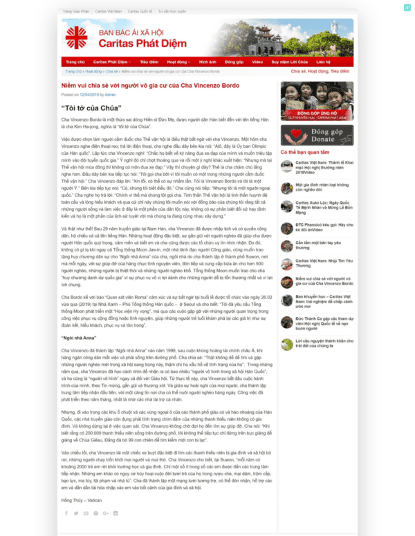 Alternative view of Thiết kế website tin tức Giáo phận (HIBU18169)