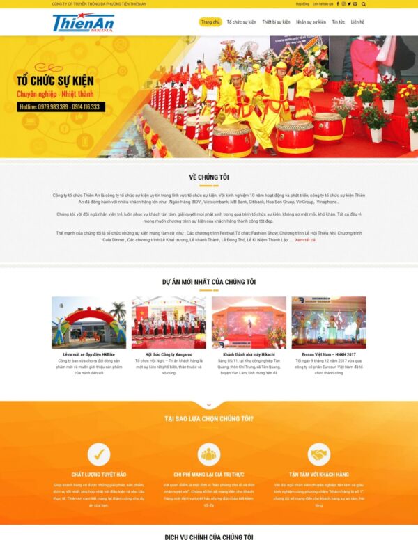 Thiết kế website tổ chức sự kiện