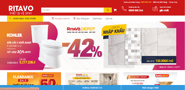 Thiết kế website bán thiết bị vệ sinh Ritavo (KISO18215) 8 website bán thiết bị vệ sinh