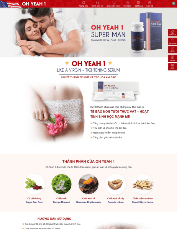 Thiết kế website thực phẩm chức năng Oh Yeah 1